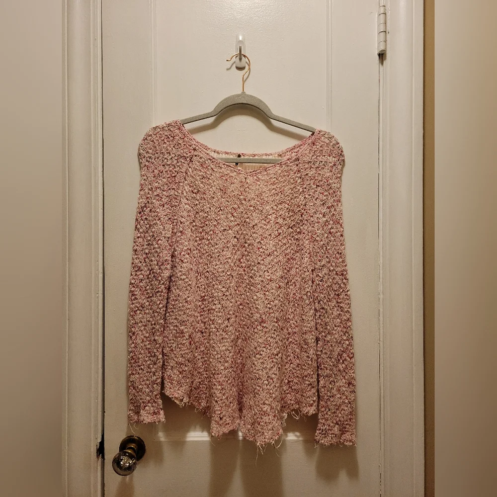 Free People 100% Cotton Crocheted Top Women's Size S Oversized Boho